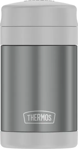 New Thermos 16 Oz Vacuum Insulated Food Jar with Folding Spoon, Silver