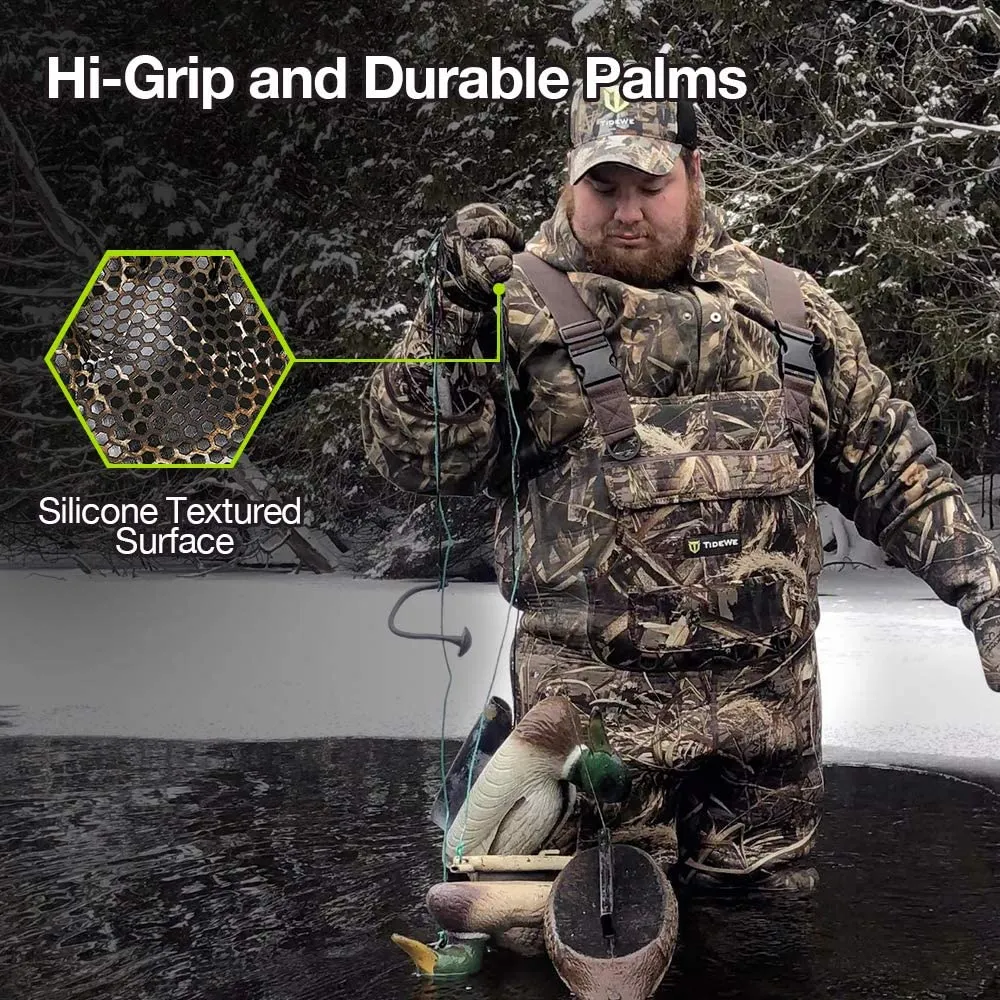 New TideWe Elbow Length Decoy Gloves with Silicone Textured Surface, Waterproof 5mm Neoprene Hunting Gloves, Realtree MAX5 Duck Hunting Gloves, Sz L! Retails $70 