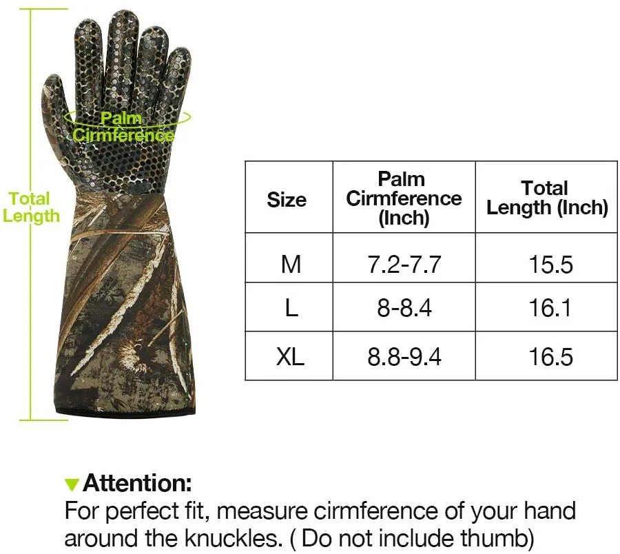 New TideWe Elbow Length Decoy Gloves with Silicone Textured Surface, Waterproof 5mm Neoprene Hunting Gloves, Realtree MAX5 Duck Hunting Gloves, Sz L! Retails $70 