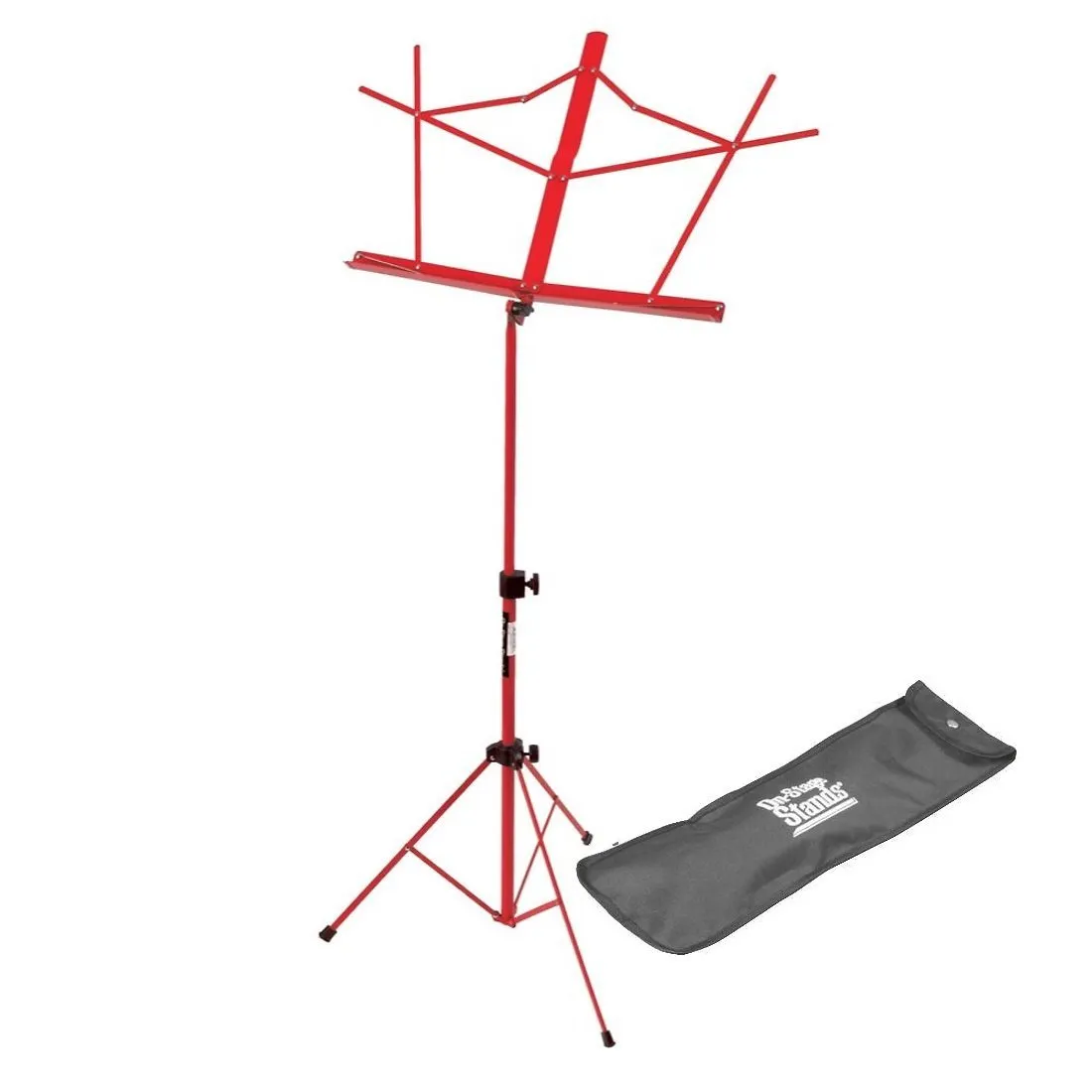 On-Stage Compact Sheet Music Stand with Bag, Red
