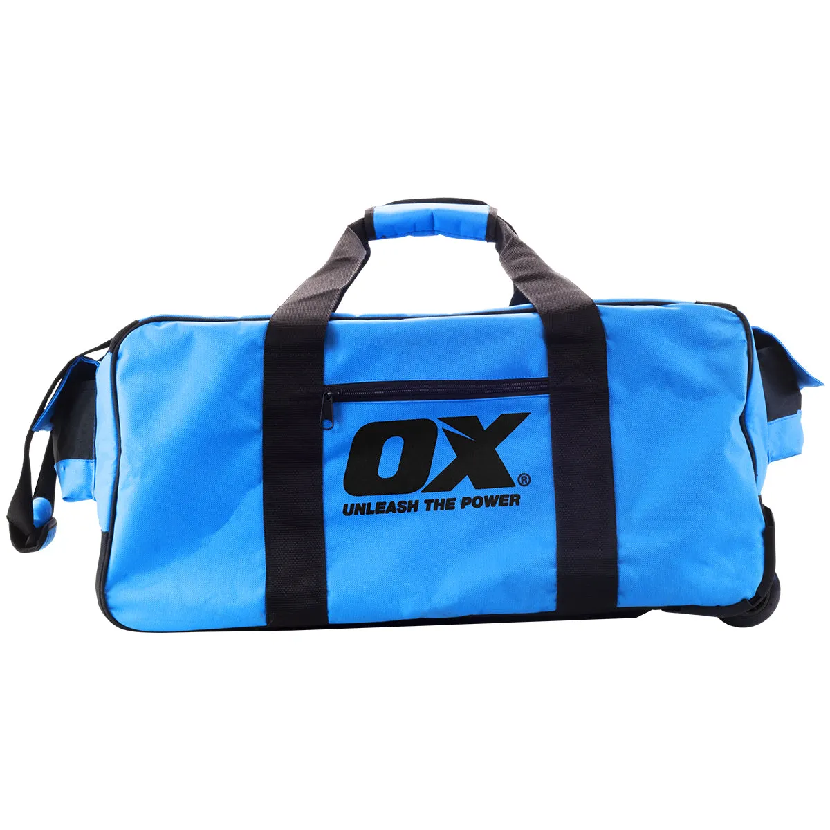 OX TOOLS Pro Series 24-Inch Wide Mouth Tuff Tool Bag with Built-In Wheels | Shoulder Strap & Heavy-Duty Zipper
