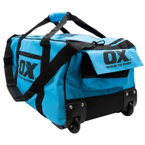 OX TOOLS Pro Series 24-Inch Wide Mouth Tuff Tool Bag with Built-In Wheels | Shoulder Strap & Heavy-Duty Zipper