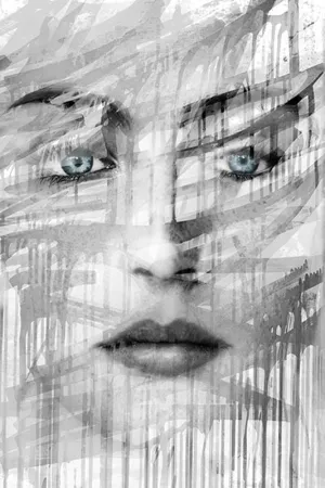 PAINTING, BLUE EYES, GLITTER, 47X71, FRAME: 36PM51449