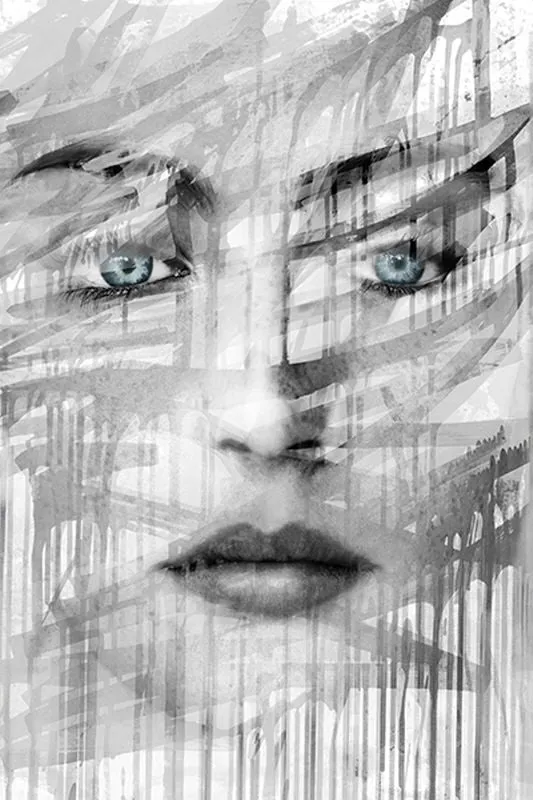 PAINTING, BLUE EYES, GLITTER, 47X71, FRAME: 36PM51449