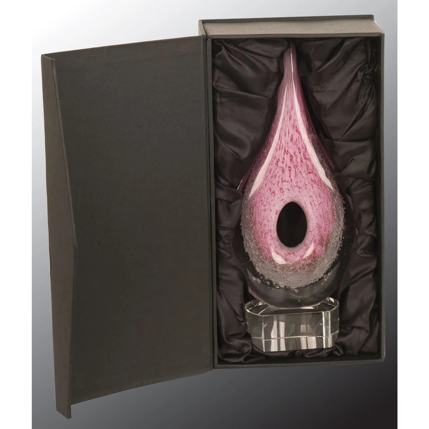 Pink Round Window Raindrop Art Glass