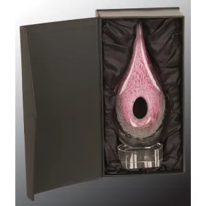 Pink Round Window Raindrop Art Glass