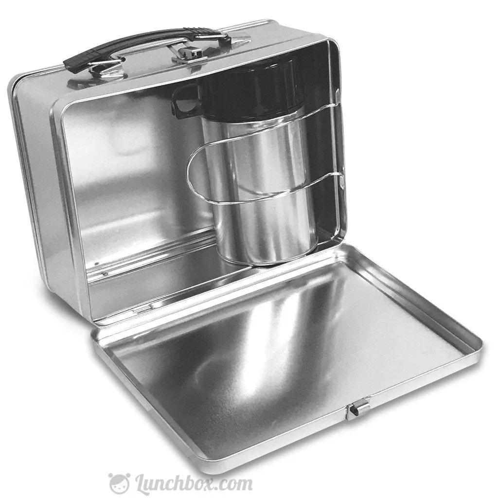 Plain Metal Lunch Boxes with Insulated Bottle - Case of 18
