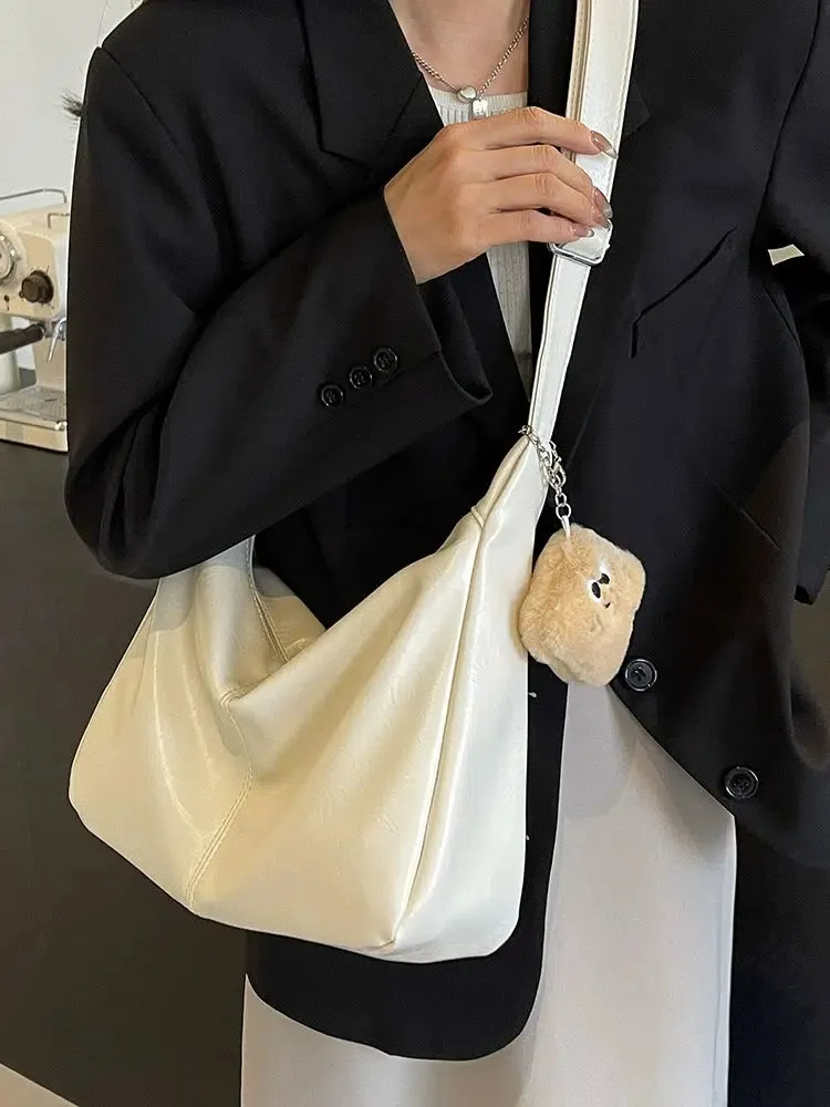 Plush Keychain Messenger Tote Bag