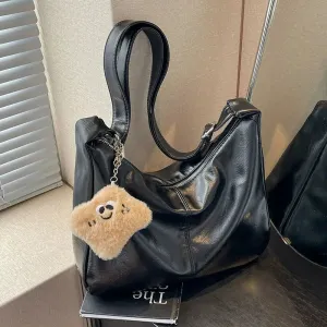 Plush Keychain Messenger Tote Bag