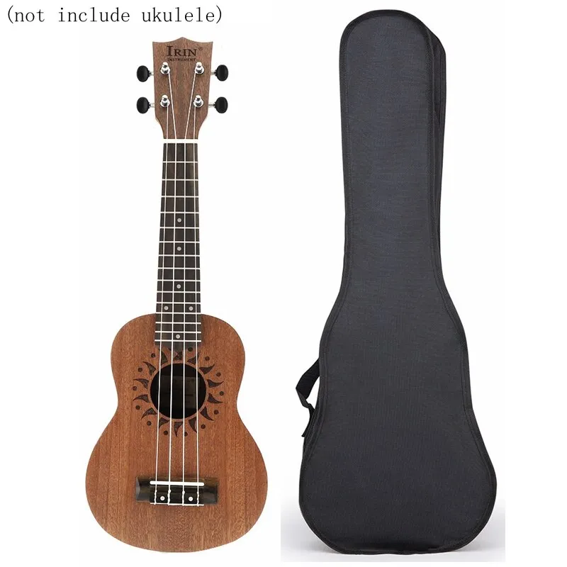 Portable Durable 21 Inch Black Ukulele Bag Soft Case Monolayer Bag Single Shoulder Backpack Padded  Musical Instrument
