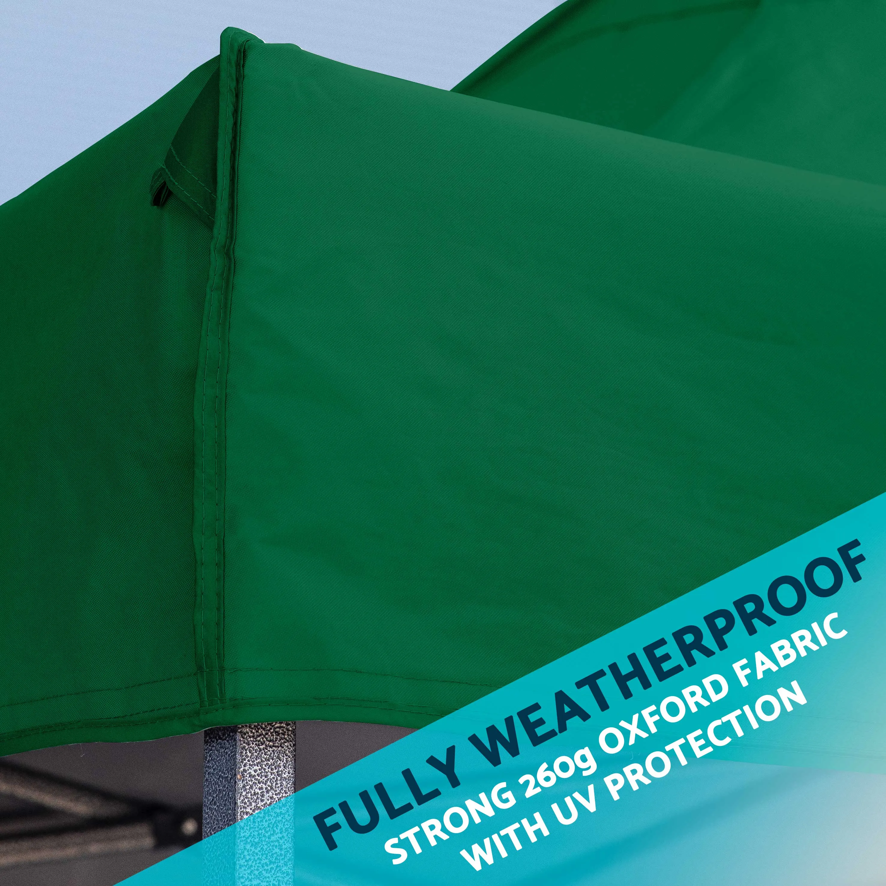 Premium 2x2m Pop-Up Gazebo & Side Walls, Water Resistant with Carry Bag, Stakes & Weight Bags - Green - DG162