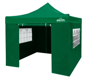 Premium 2x2m Pop-Up Gazebo & Side Walls, Water Resistant with Carry Bag, Stakes & Weight Bags - Green - DG162