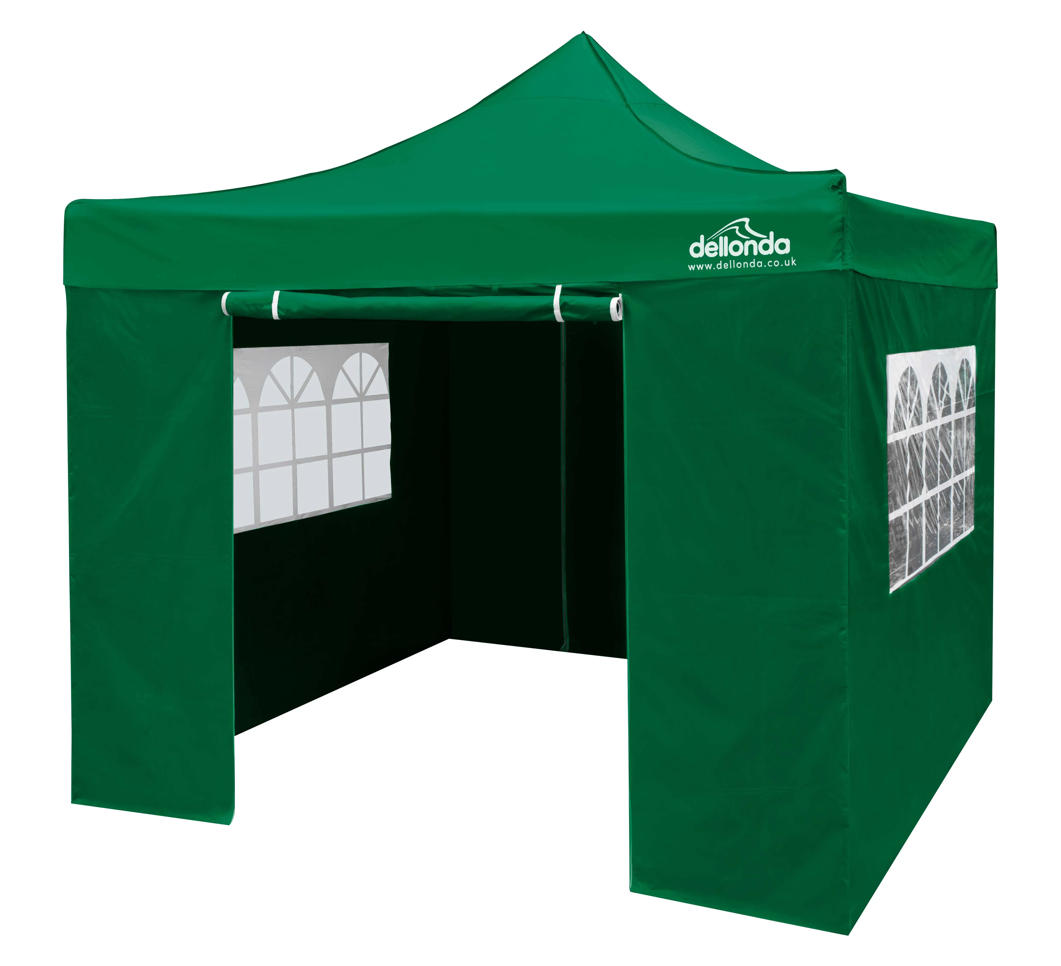 Premium 2x2m Pop-Up Gazebo & Side Walls, Water Resistant with Carry Bag, Stakes & Weight Bags - Green - DG162