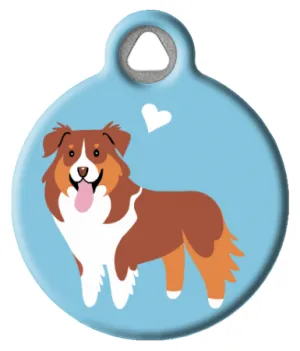 Red Australian Shepherd Dog ID Tag