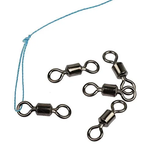 Shaddock Fishing 500pcs/box Size 2 4 6 8 10 Fishing Rolling Swivel High-Strength Stainless Steel Rolling Barrel Swivel Fishing Tackle-30Lb to 97 Lb