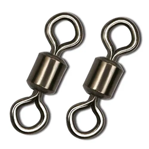 Shaddock Fishing 500pcs/box Size 2 4 6 8 10 Fishing Rolling Swivel High-Strength Stainless Steel Rolling Barrel Swivel Fishing Tackle-30Lb to 97 Lb