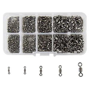 Shaddock Fishing 500pcs/box Size 2 4 6 8 10 Fishing Rolling Swivel High-Strength Stainless Steel Rolling Barrel Swivel Fishing Tackle-30Lb to 97 Lb