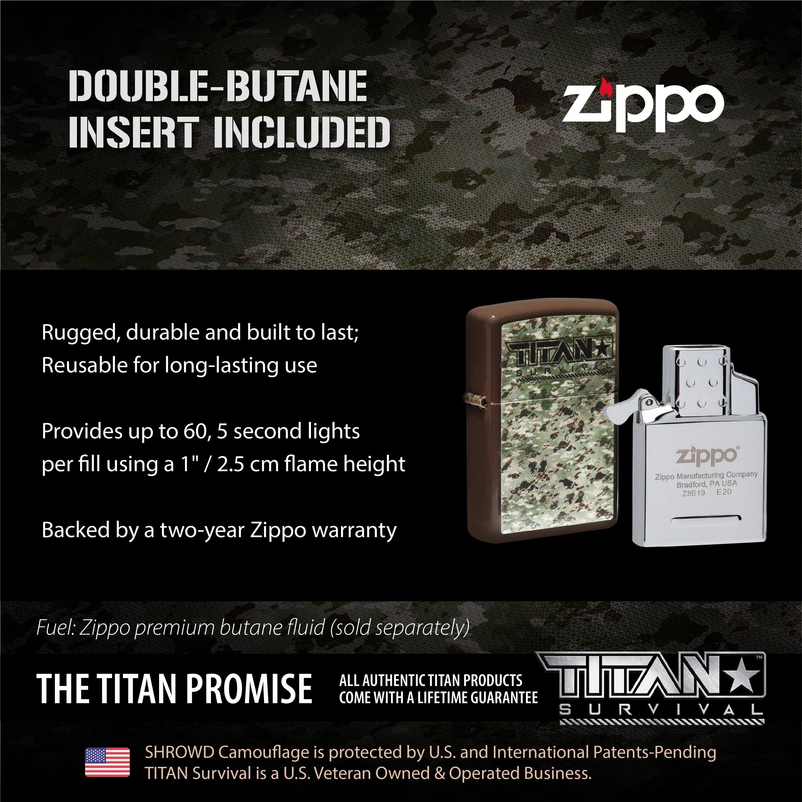 SHROWD Camouflage Zippo Lighter Gift Set