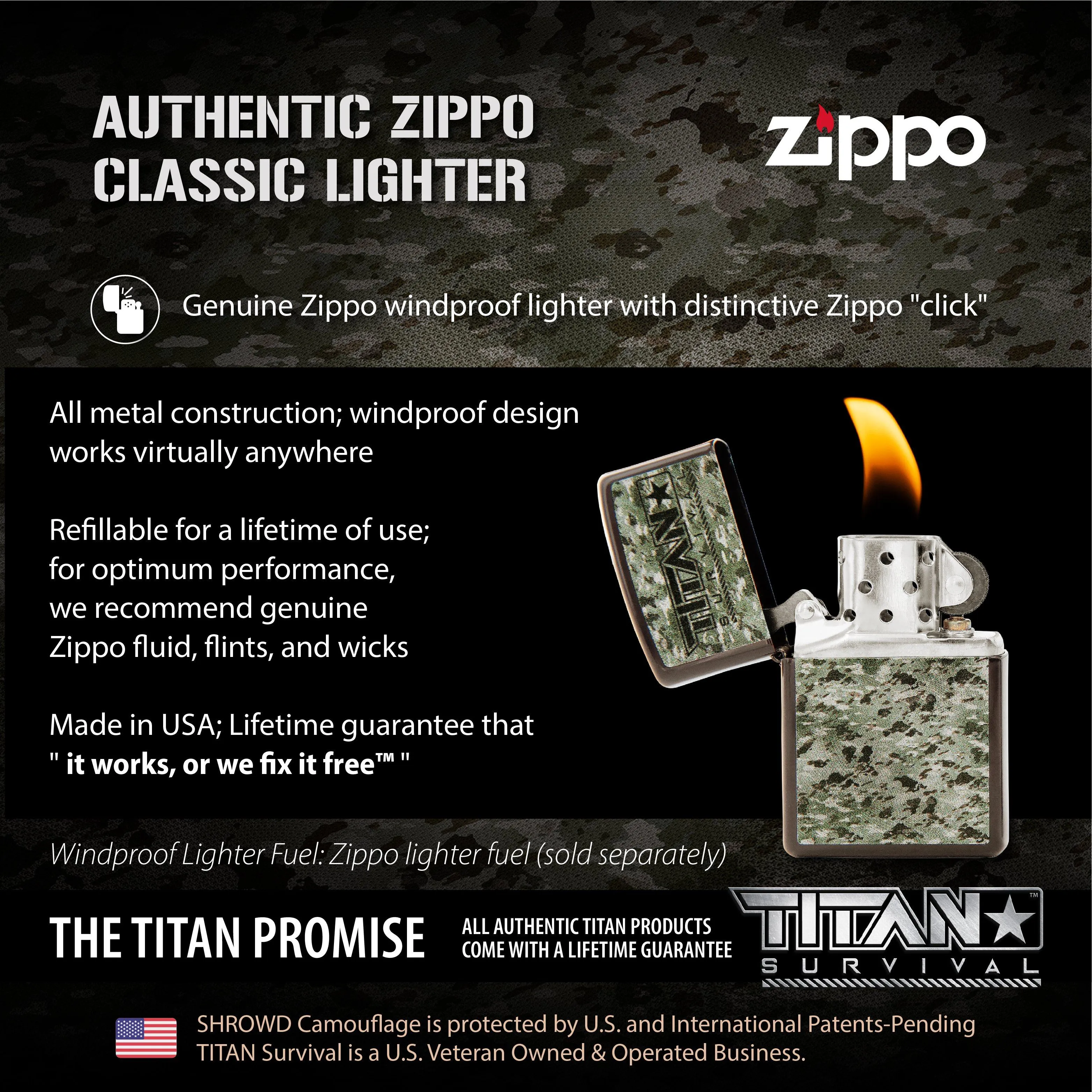 SHROWD Camouflage Zippo Lighter Gift Set