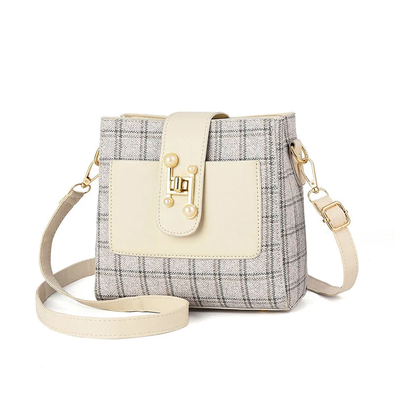 Slouchy Women's Glamorous Fashion Versatile Checked Crossbody Bags
