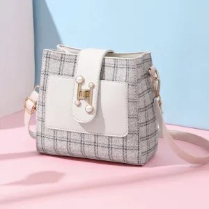 Slouchy Women's Glamorous Fashion Versatile Checked Crossbody Bags