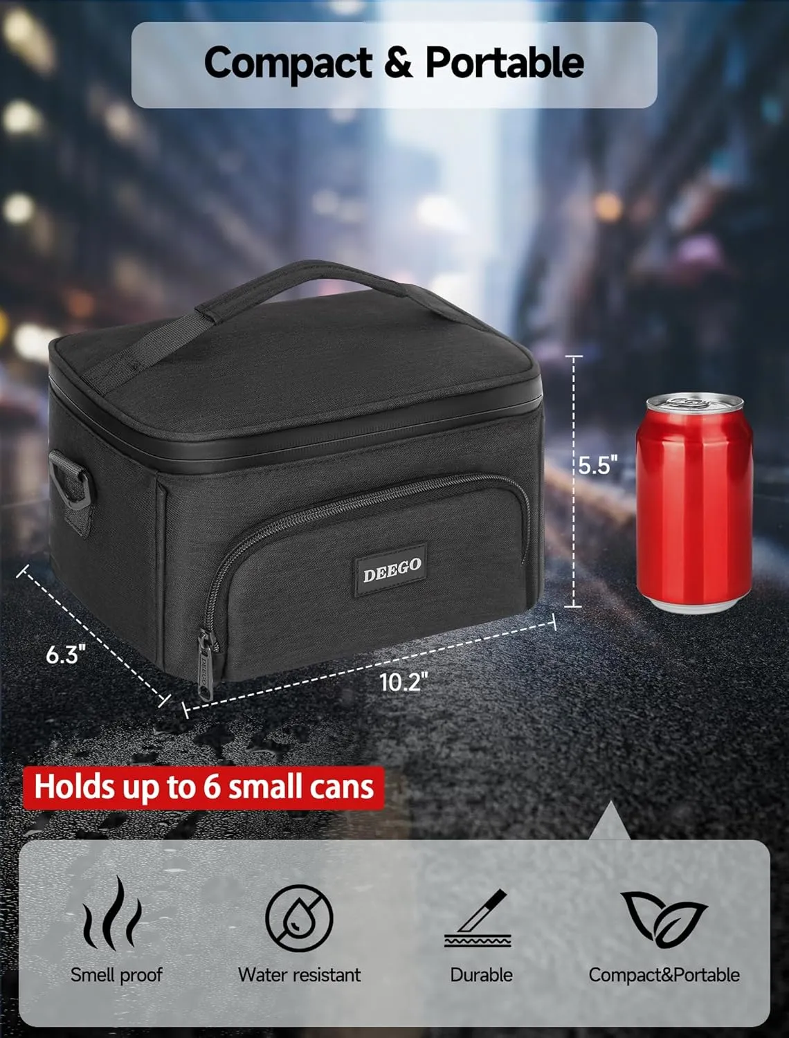 Smell Proof Bag Large Capacity Smell Proof Stash Box for Men Black New