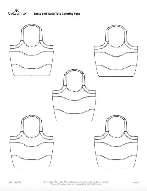 Smile and Wave Tote Bag PDF Sewing Pattern