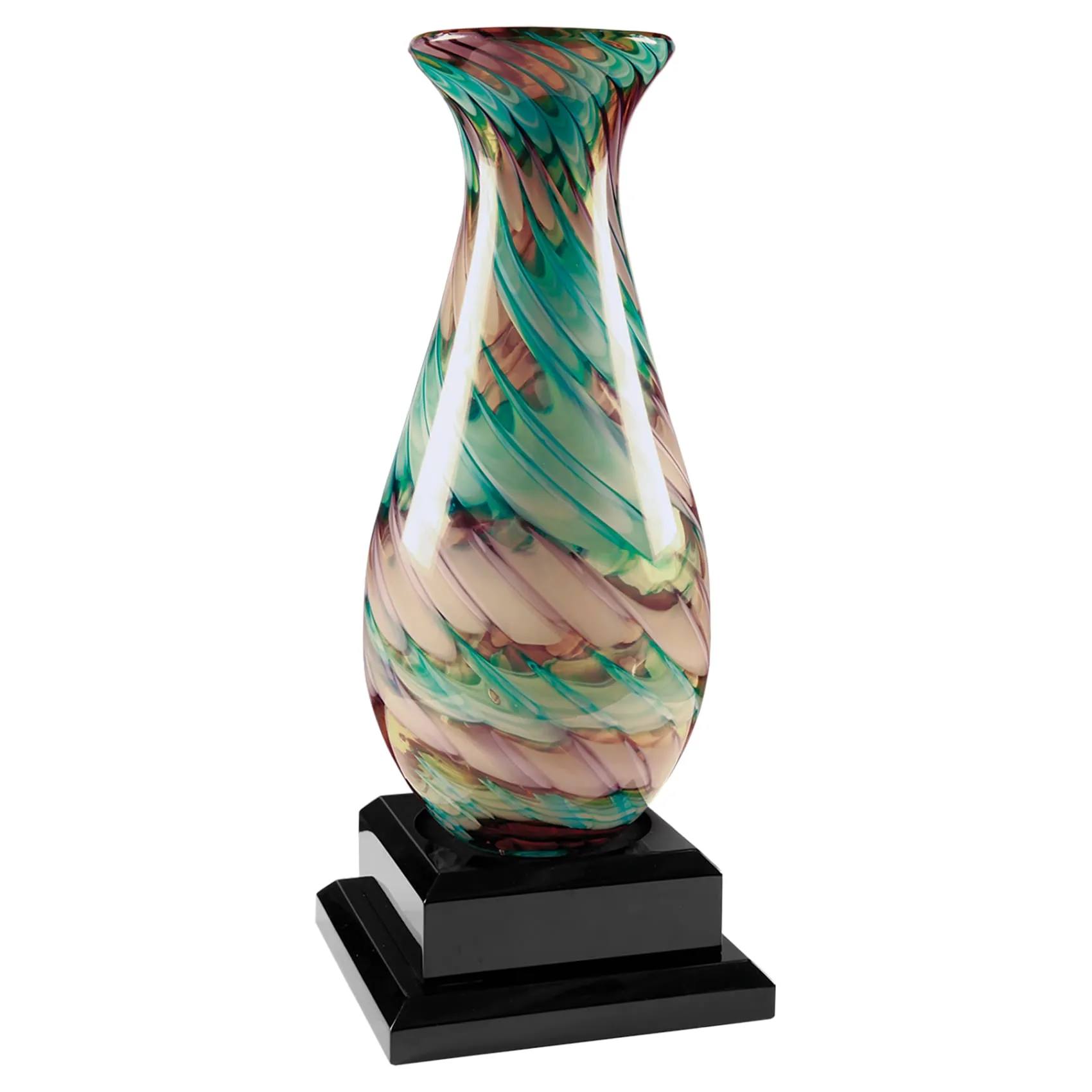 Swirl Art Glass Vase
