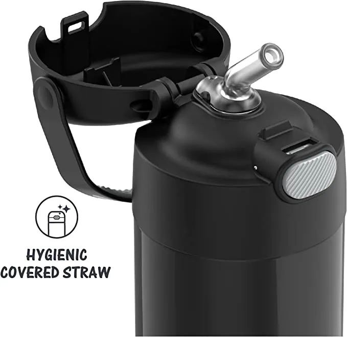 Thermos Funtainer 12 Ounce Bottle, Black! Keeps drinks cold for up to 12 hours