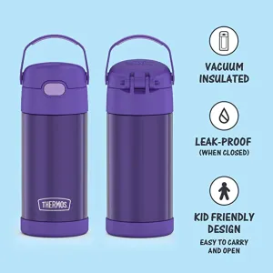 Thermos Funtainer 12 Ounce Bottle, Purple! Keeps drinks cold for up to 12 hours