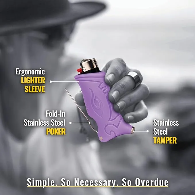 Toker Poker - Bic Lighter Case Multi Tool 2.0 - Grey, All Inclusive Tool for Camping and Other