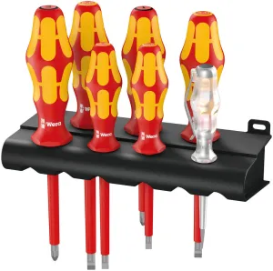 Wera 05006148001 160 i/165 i/7 Rack Screwdriver set Kraftform Plus Series 100, single-pole phase tester and rack, 7 pieces