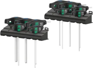 Wera 05023451001 454/10 HF Set Imperial 1 screwdiver set T-handle screwdrivers Hex-Plus with holding function, Imperial, 10 pieces