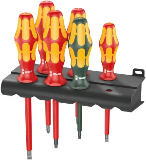 Wera 05347777001 160 i/168 i/6 Rack Screwdriver set Kraftform Plus Series 100, and rack, 6 pieces