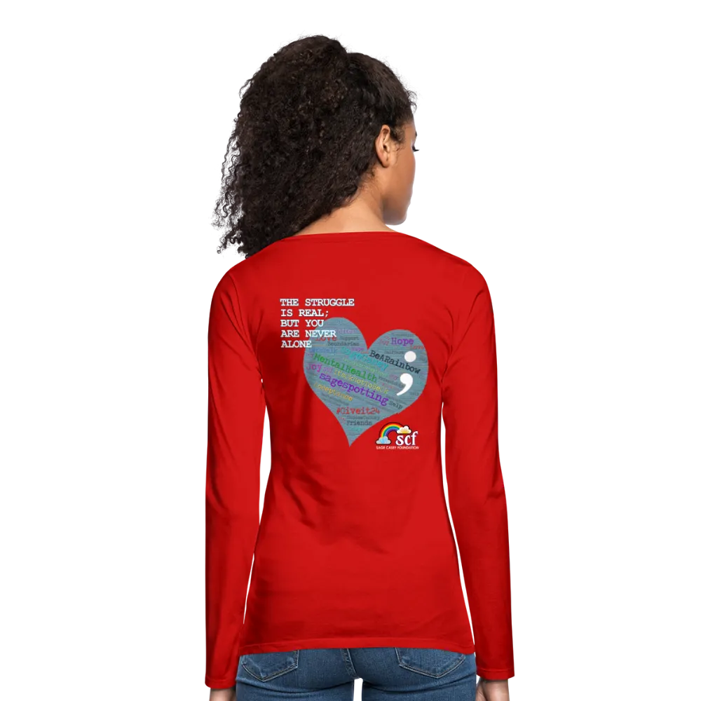 Women’s Long Sleeve  V-Neck Flowy Tee - Sage Art by Tin Crow Art