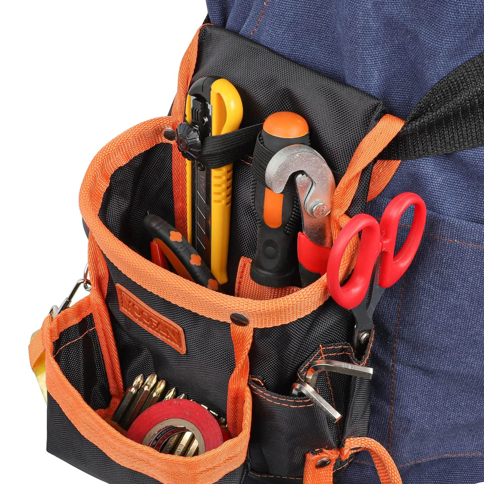YOOFAN Tool Pouch - Tool Belt for Electrician Carpenter Construction Technician Gardening, Work Accessories for Men and Women, Orange