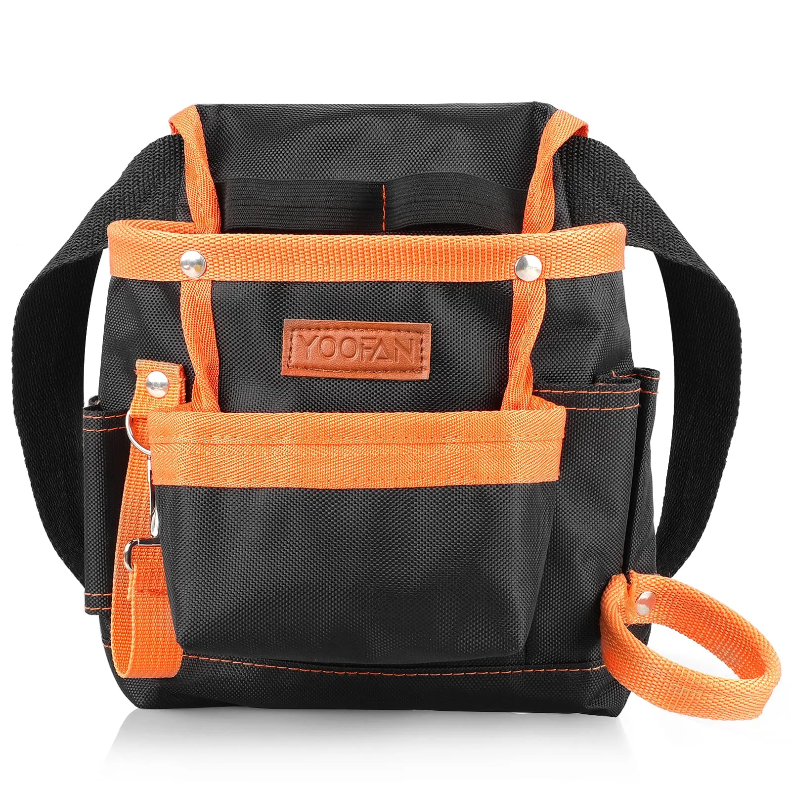 YOOFAN Tool Pouch - Tool Belt for Electrician Carpenter Construction Technician Gardening, Work Accessories for Men and Women, Orange
